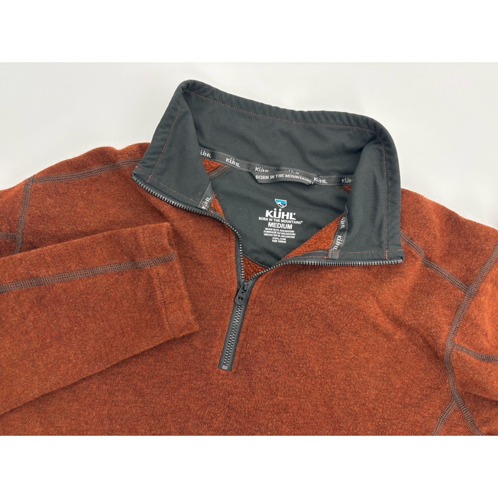 Kuhl Men's Rust and Charcoal Zip-Up Sweater